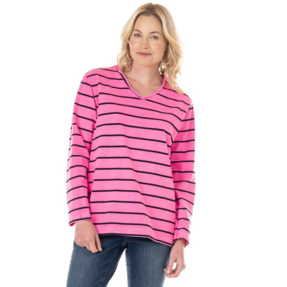 NWT Fresh Produce Long Sleeve Striped Surfline Jersey Tunic Made in USA - M